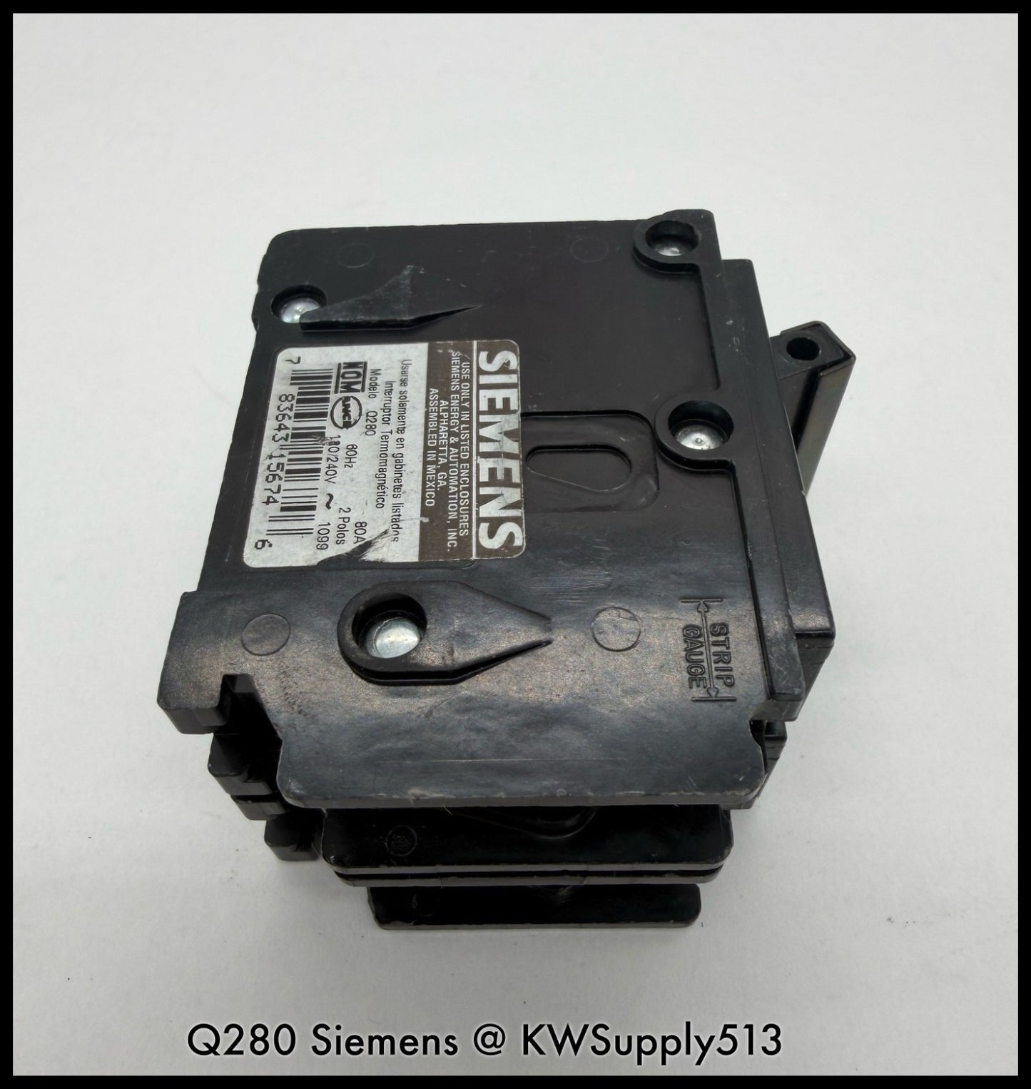 Q280~Siemens Q280 80A 2P 1PH 240Vac 10KA Circuit Breaker-Used