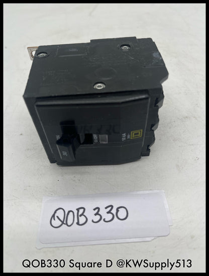 QOB330~Square D QO330 30A 3P 120/240V 10KA Mini Circuit Breaker-Used