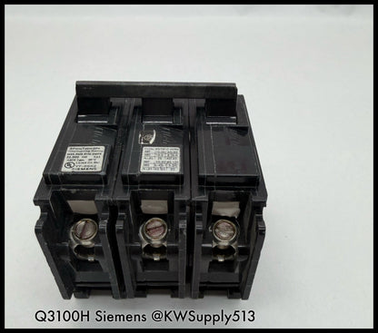 Q3100H~Siemens Q3100H 100A 3P 3PH 240VAC 22KA Circuit Breaker-Used