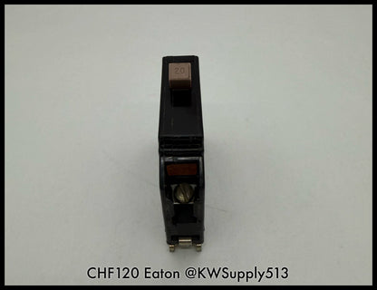 CHF120~Eaton CHF120 20A Plug On 1-Pole Circuit Breaker-Used