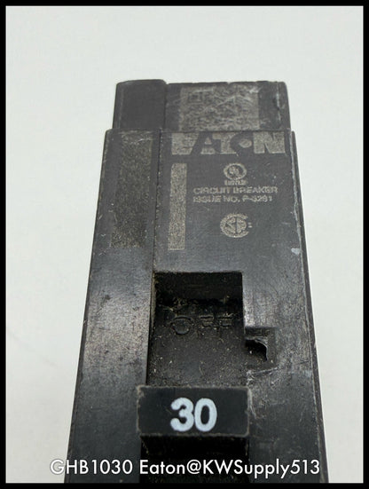 GHB1030~Eaton GHB1030 30A 277/480VAC 1P 14KA Circuit Breaker-Used