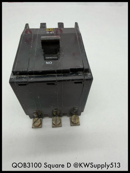QOB3100~Square D QOB3100 100A 3P 3PH 240VAC 10KA Mini Circuit Breaker-Used