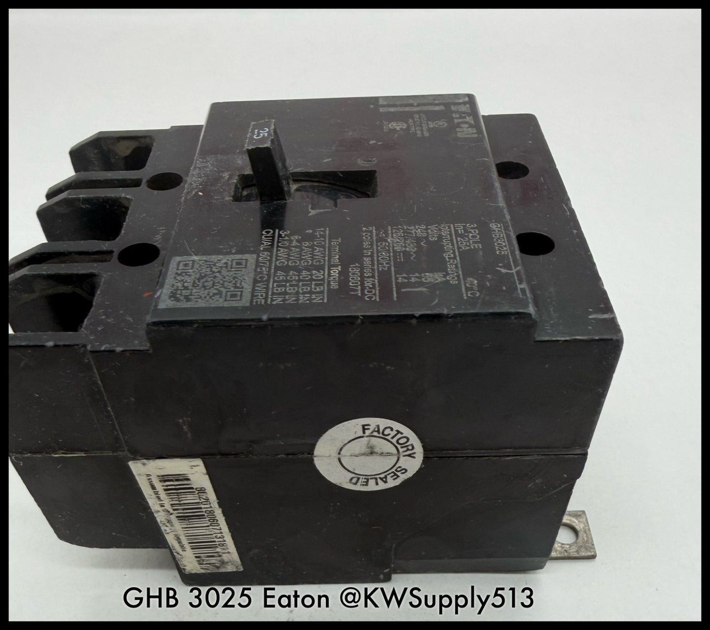 GHB3025~Eaton GHB3025 25A 480VAC Molded Case Circuit Breaker -Used
