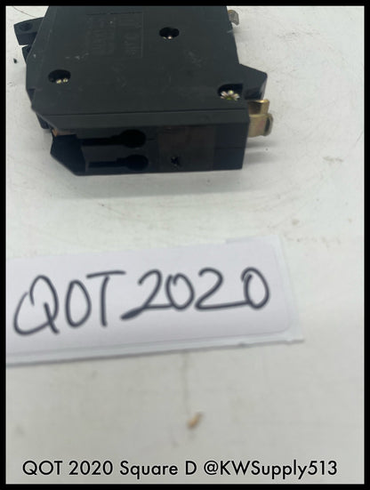 QOT2020~Square D QOT2020 20A 1p 120/240Vac Tandem Circuit Breaker-Used