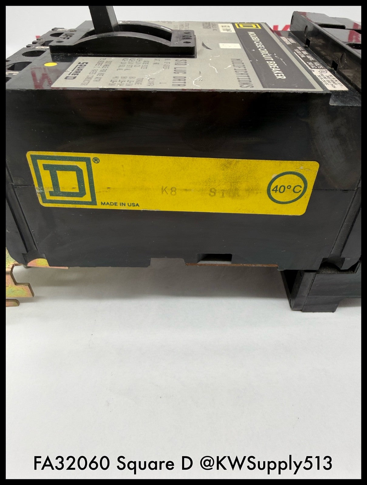 FA32060~Square D FA32060 60A 240V 3P 3PH 10KA I-Line Circuit Breaker-Used