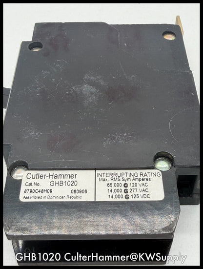 GHB1020~Cutler-Hammer GHB1020 20A 1P  Circuit Breaker-Used