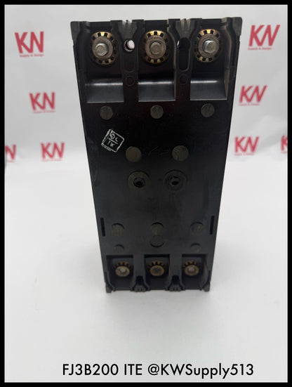 FJ3B200~ITE FJ3B200 200A 3P 3PH 600VAC 14KA TM Circuit Breaker-Used