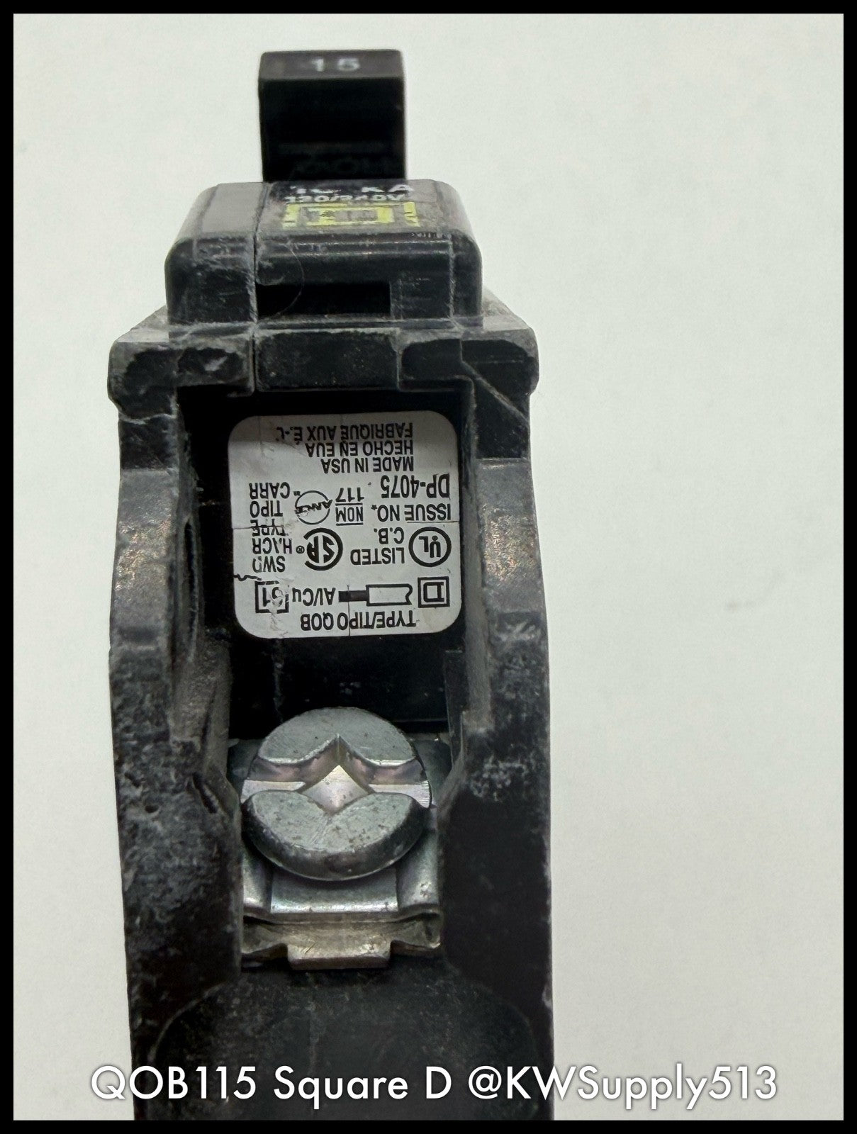 QOB115~Square D QOB115 15A 120VAC 1P 10KA TM LI Mini Circuit Breaker-Used