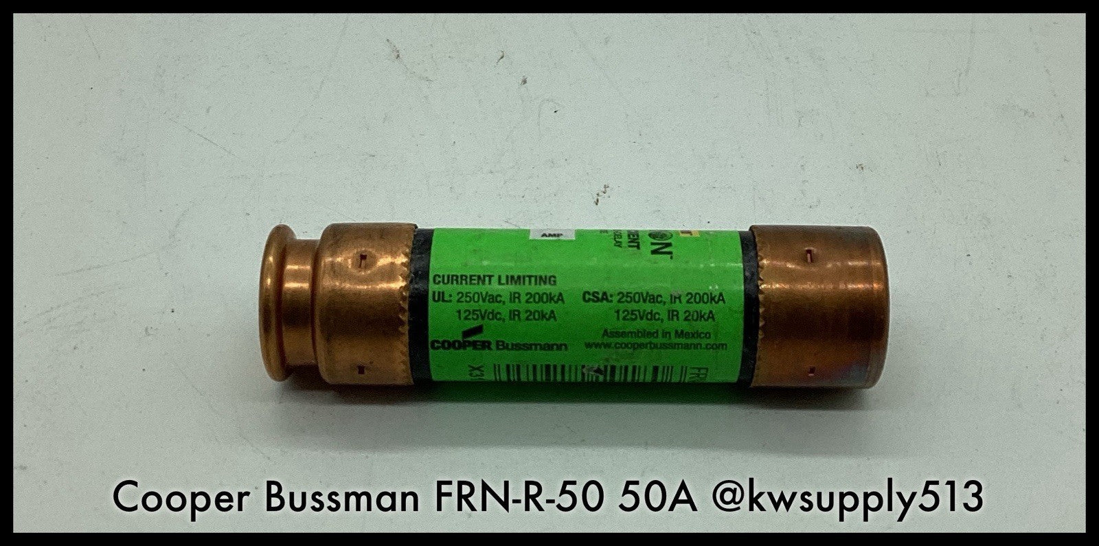 FRN-R-50 ~ Bussman FRN-R-50 50A 600V Class RK5 FuseTron Time Delay Fuse Unused