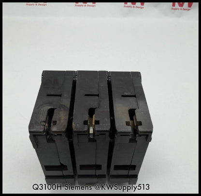 Q3100H~Siemens Q3100H 100A 3P 3PH 240VAC 22KA Circuit Breaker-Used