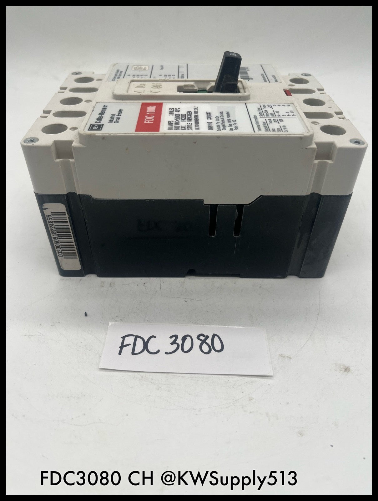 FDC3080~Culter Hammer FDC3080 80A 3P 600V Circuit Breaker-Used