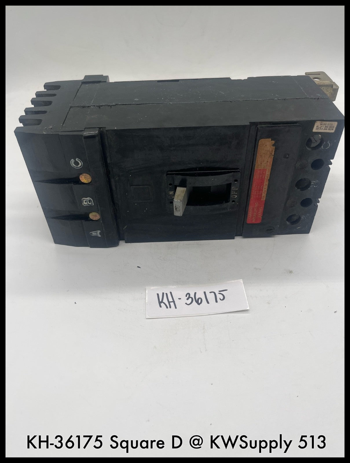 KH36175~Square D KH36175 175A 3P 600V I-Line Circuit Breaker-Used