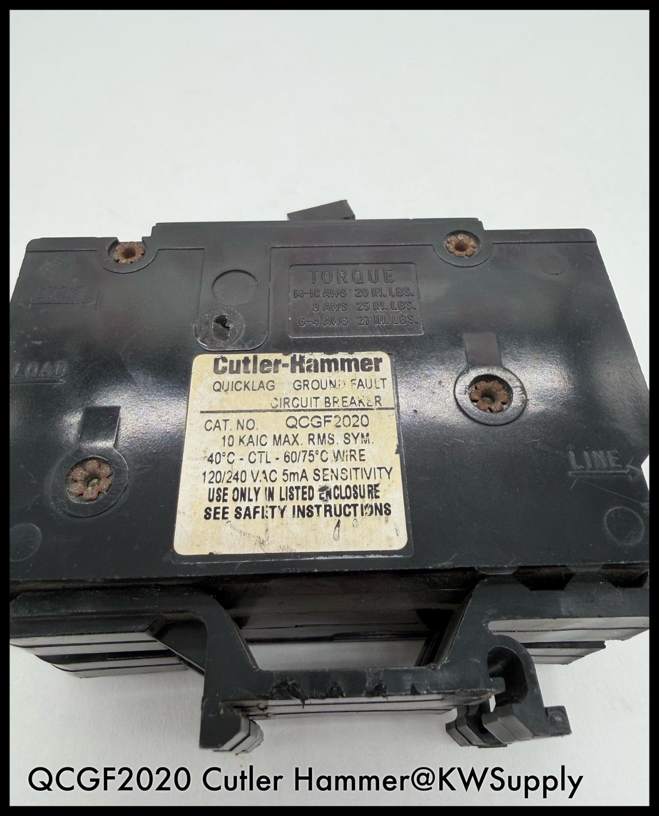 QCGF2020~Cutler Hammer QCGF2020 20A 120/240V 2P 10KA Circuit Breaker-Used