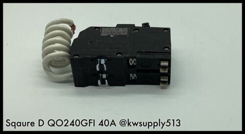 Square D~ QO240GFI 2 Pole 40 Amp 240V AC QO Plug In GFCI GFI Circuit  Breaker