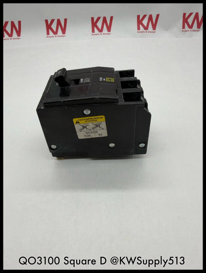 QO3100~Square D QO3100 100A 3P 3P 240VAC TM LI Mini Circuit Breaker-Used