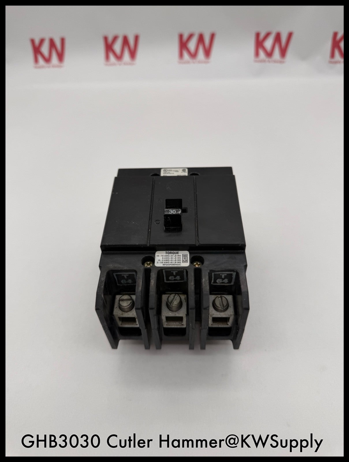 GHB3030~Cutler Hammer GHB3030 30A 3P 3PH 480V Circuit Breaker-Used