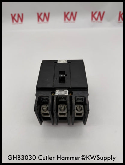 GHB3030~Cutler Hammer GHB3030 30A 3P 3PH 480V Circuit Breaker-Used
