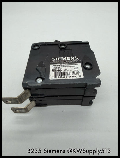 B235~Siemens B235 35A 240VAC 2P 1PH  10KA Circuit Breaker-Used