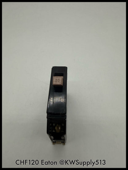 CHF120~Eaton CHF120 20A Plug On 1-Pole Circuit Breaker-Used