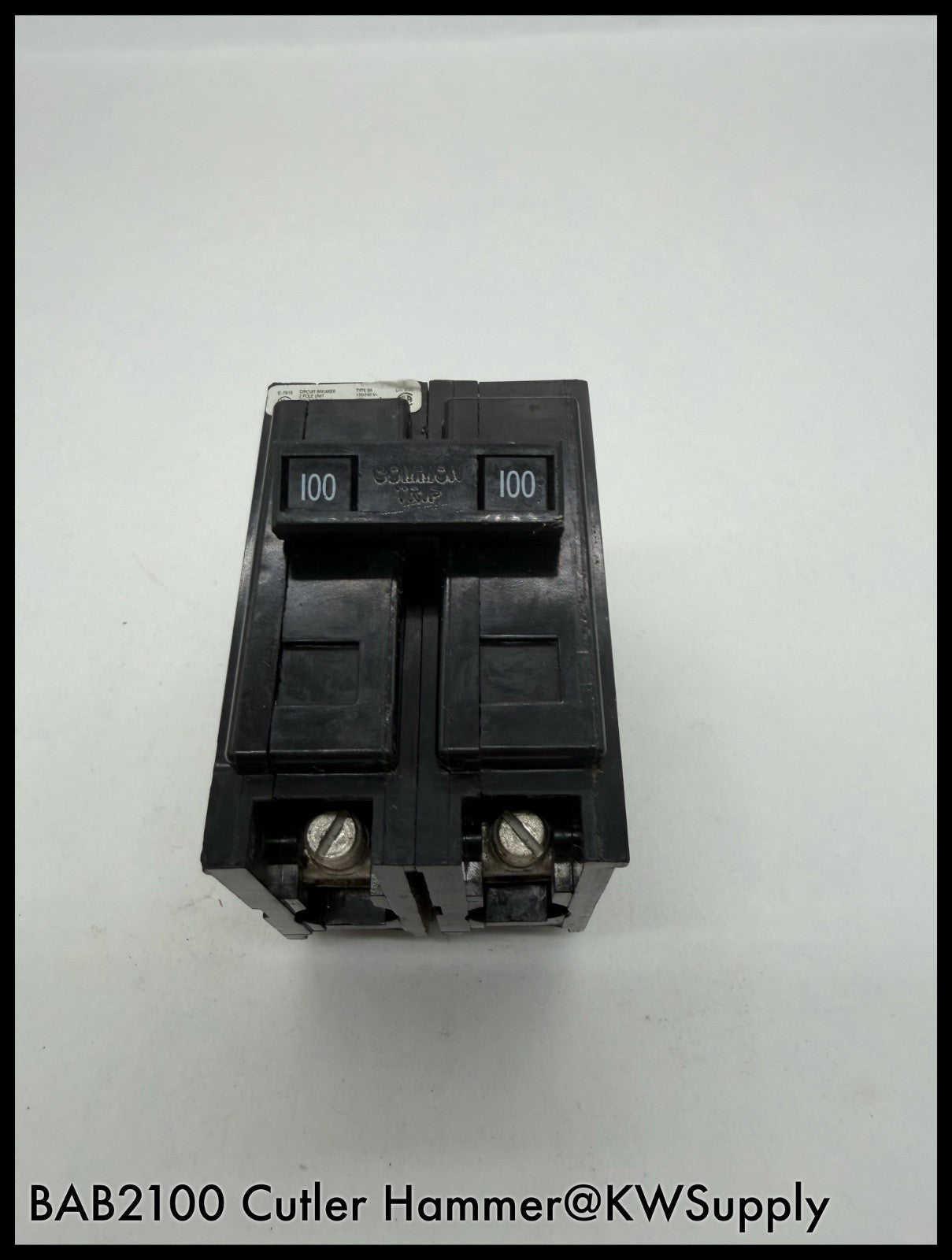 BAB2100~Cutler Hammer BAB2100 100A 120/240V 2P 10KA Circuit Breaker-Used