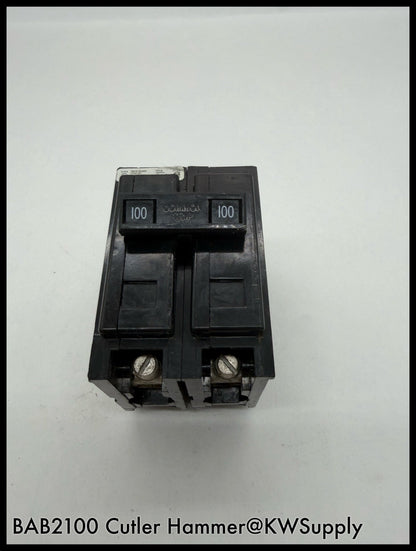 BAB2100~Cutler Hammer BAB2100 100A 120/240V 2P 10KA Circuit Breaker-Used