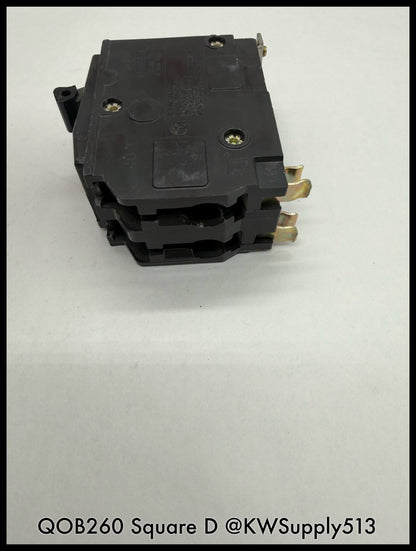 QOB260~Square D QOB260 60A 2P 240VAC 10KA TM LI Circuit Breaker-Used