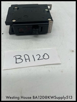 BA120~WestingHouse BA120 20A 1P 120/240Vac 10KA Circuit Breaker-Used