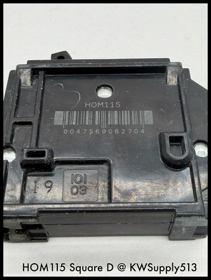 HOM115~Square D HOM115 15A 120VAC 1P 10KA TM Mini Circuit Breaker-Used