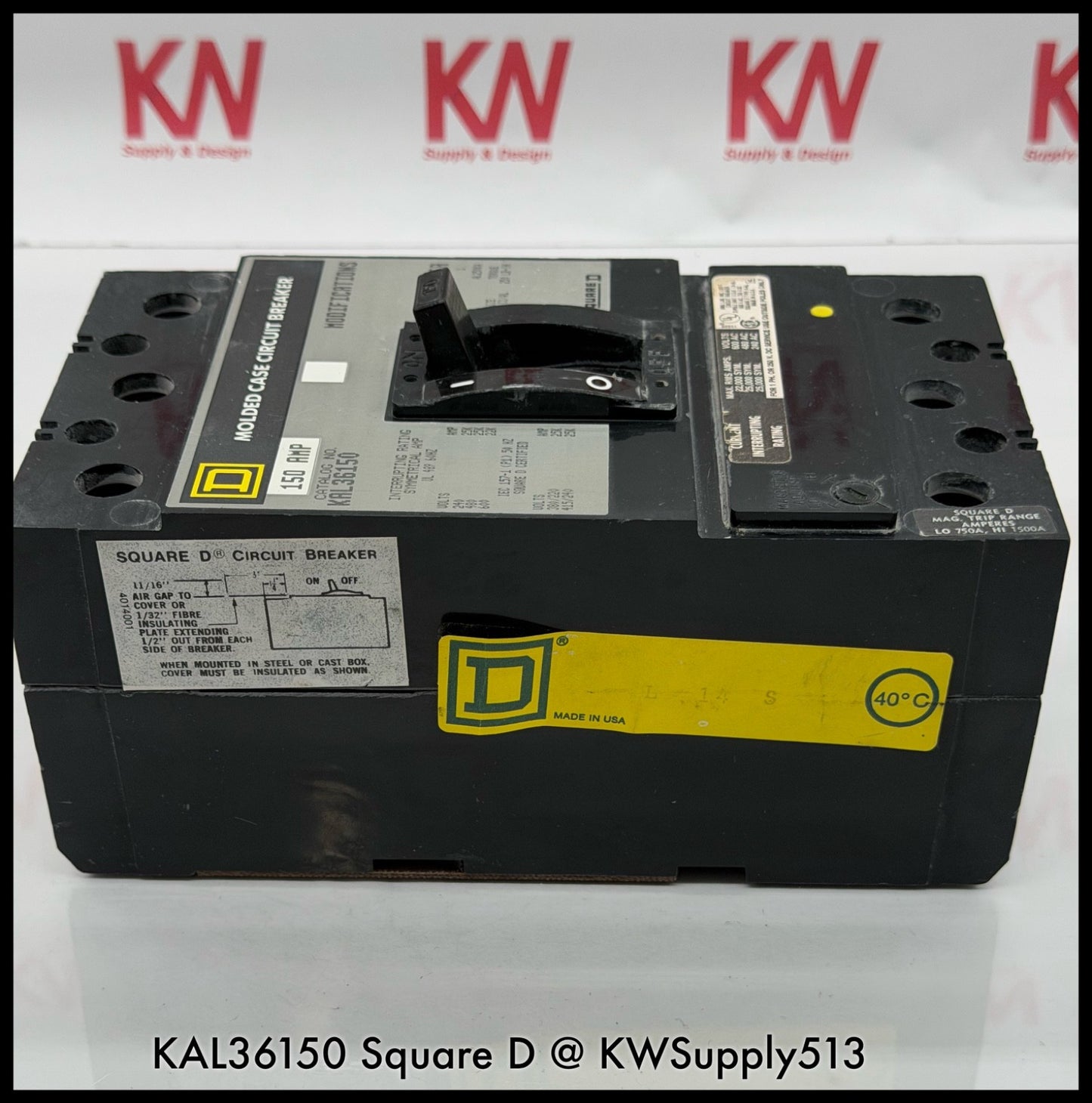 KAL36150~Square D KAL36150 150A 3P 3PH 600V Circuit Breaker-Used