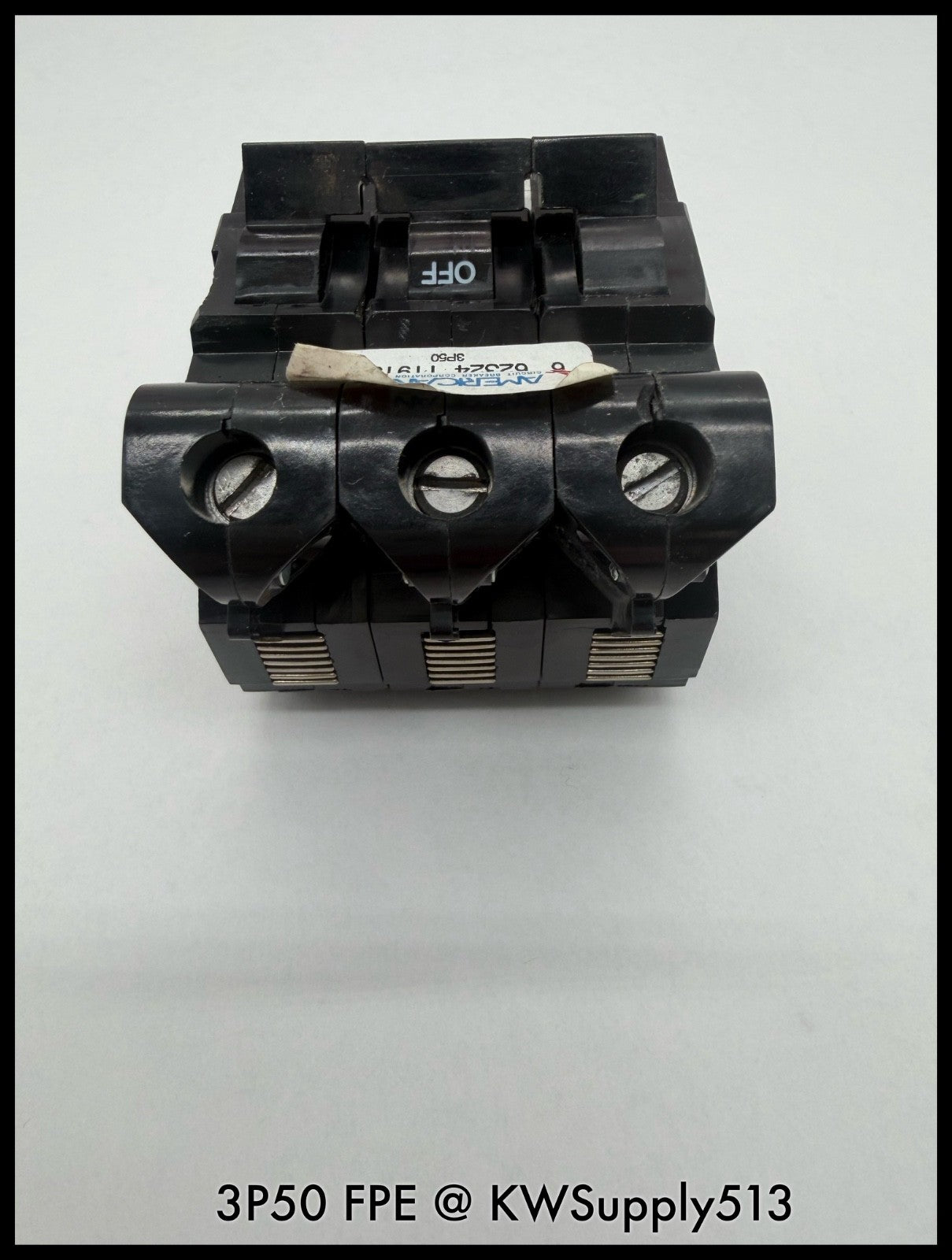 3P50~FPE 3P50 50A 3P 3PH 240VAC 10KA Molded Case Circuit Breaker-Used