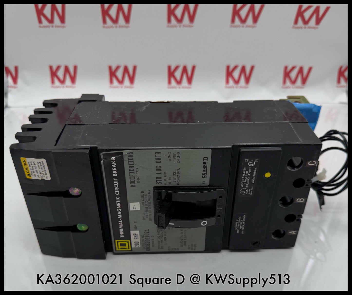 KA362001021~Square D KAB36200102 200A 600VAC I-Line Circuit Breaker -Used