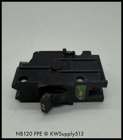 NB120~FPE NB120 20A 1P 120VAC 10KA Circuit Breaker-Used