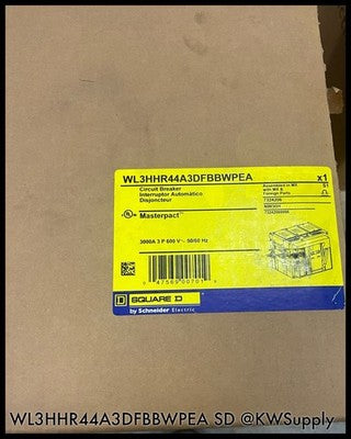 WL3HHR44A3DFBBWPEA ~ Square D 3000A NW30H 3P 600V Circuit Breaker Unused Surplus