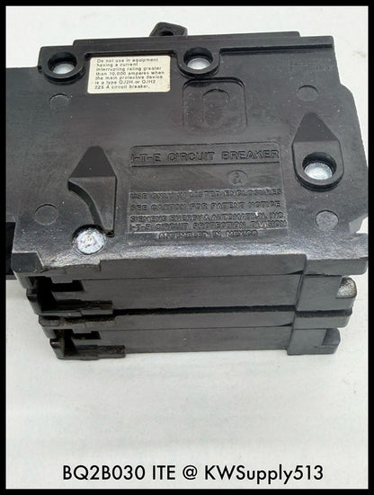 BQ2B030~ITE BQ2B030 30A 120/240VAC 2P 1PH TM Circuit Breaker-Used