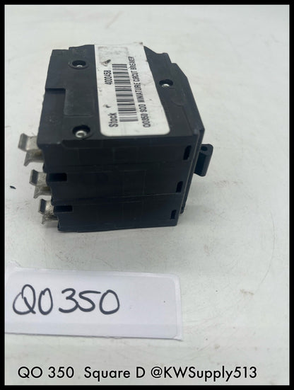 QO350~Square D QOB350 50A 3P 120/240V 10KA Mini Circuit Breaker-Used