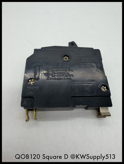 QOB120~Square D QOB120 20A 1P 120V Circuit Breaker-Used