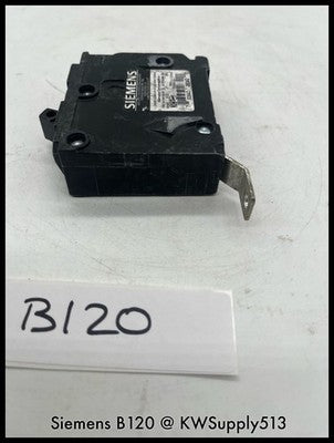 B120~Siemens B120 20A 1P 120/240V Circuit Breaker-Used
