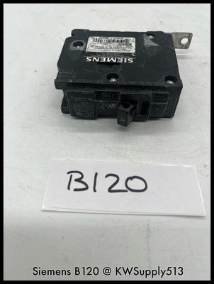 B120~Siemens B120 20A 1P 120/240V Circuit Breaker-Used