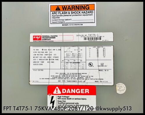 75 kVA Dry Type Class AA Transformer-T4T75-1