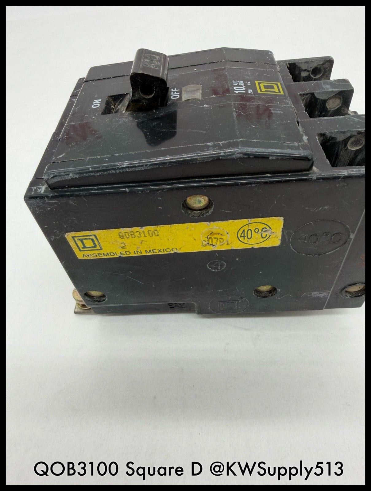 QOB3100~Square D QOB3100 100A 3P 3PH 240VAC 10KA Mini Circuit Breaker-Used