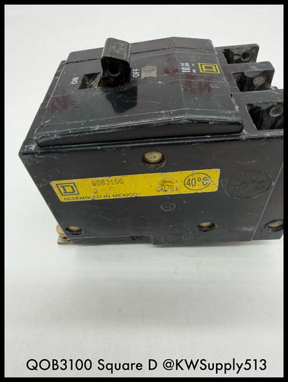 QOB3100~Square D QOB3100 100A 3P 3PH 240VAC 10KA Mini Circuit Breaker-Used