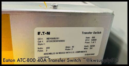 40A Transfer Switch -ATC8C3X30040XSU