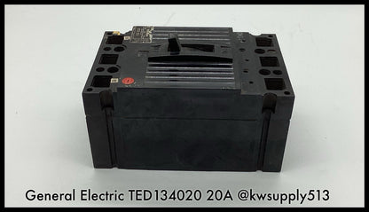 TED134020 ~ GE TED134020 20A 3P 480V TED Type MCCB ~ Inspected/90 Day Warranty