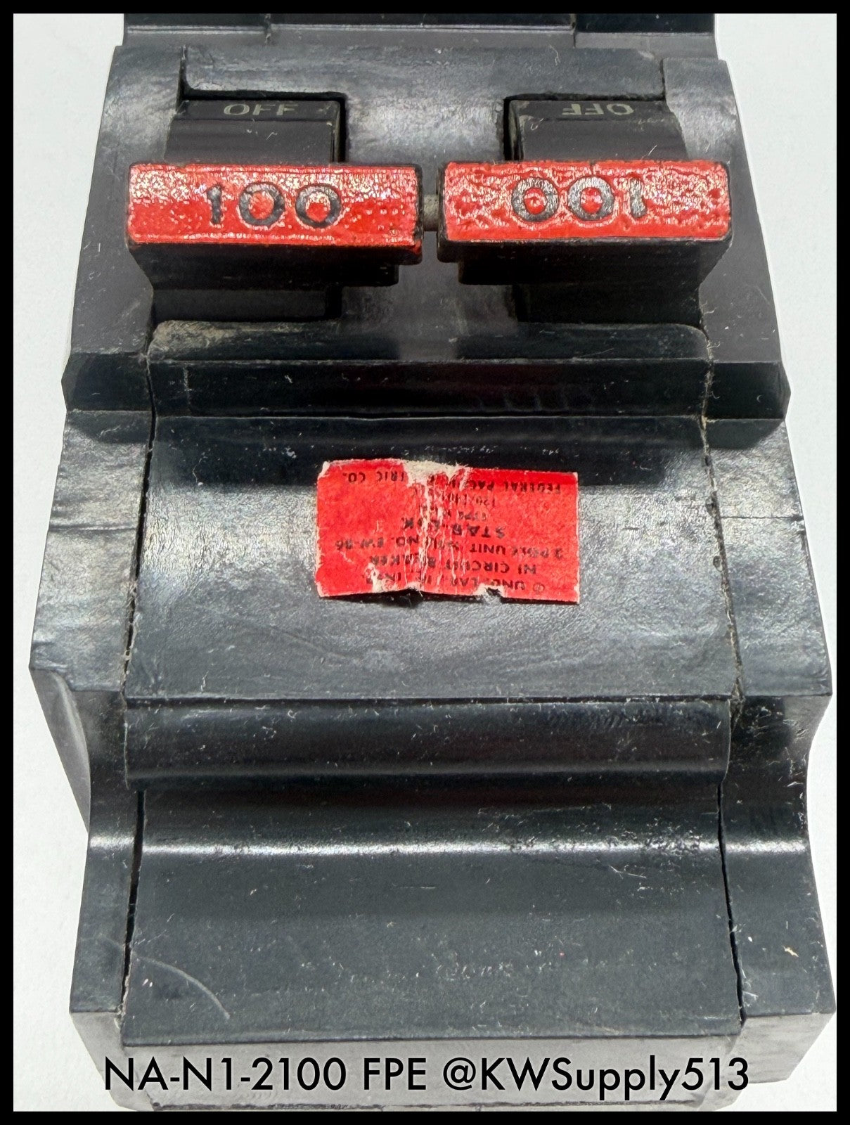 NA-N1-2100~FPE NA-N1-2100 100A 120/240VAC 10KA Circuit Breaker-Used