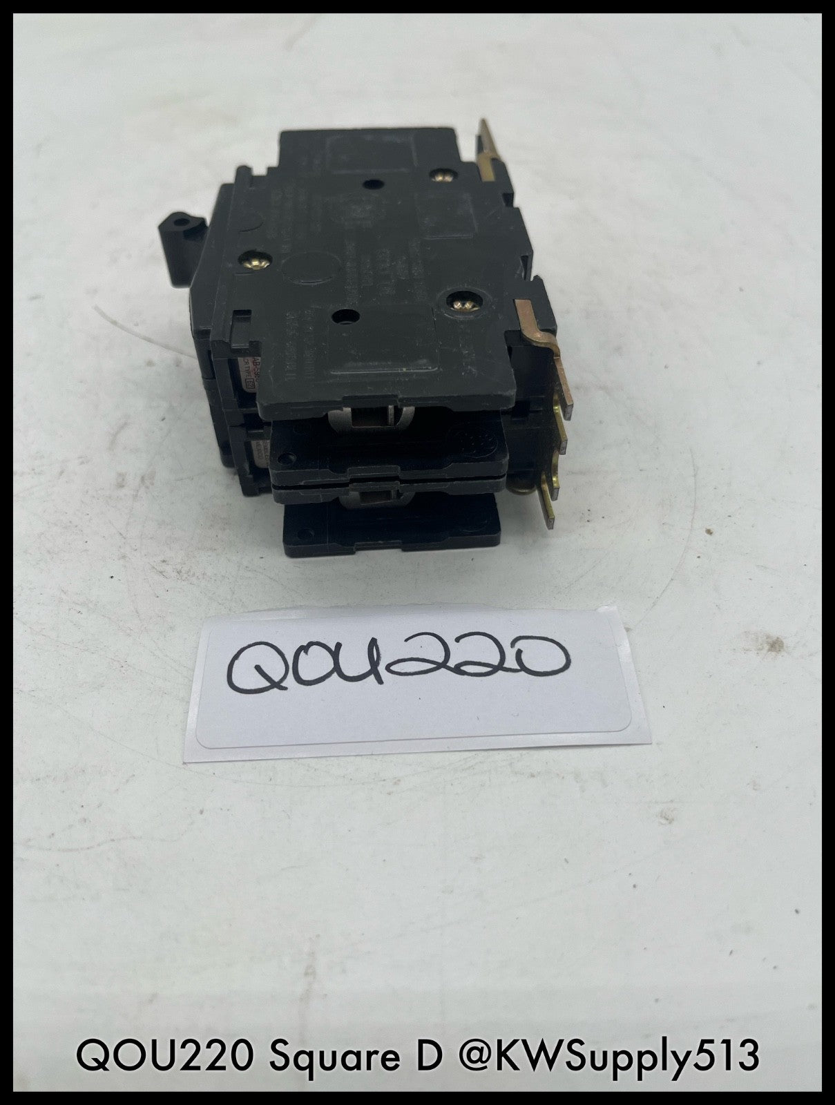 QOU220~Square D QOU220 20A 2P 120/240V 10KA Mini Circuit Breaker-Used