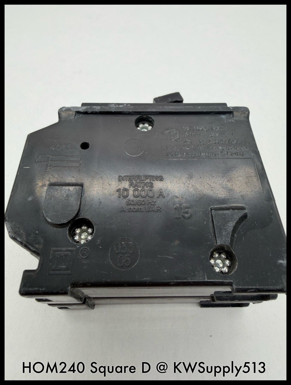 HOM240~Square D HOM240 40A 2P 1PH  240VAC 10KA TM Mini Circuit Breaker-Used