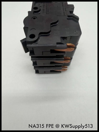 NA315~FPE NA315 15A 3P 3PH 240VAC 10KA Circuit Breaker-Used
