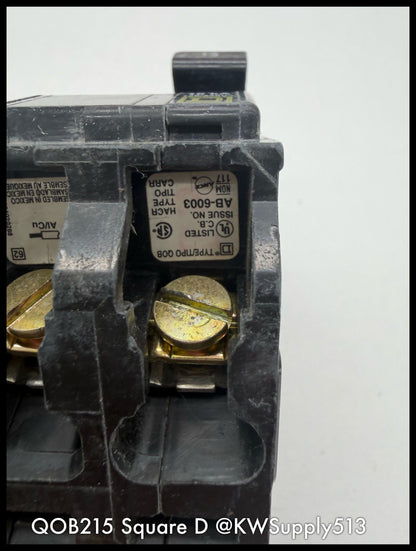 QOB215~Square D QOB215 15A 2P 1pH 240V TM Circuit breaker -Used
