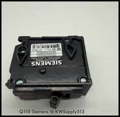 Q115~Siemens Q115 15A 120Vac 1P 1PH 10KA Circuit Breaker-Used
