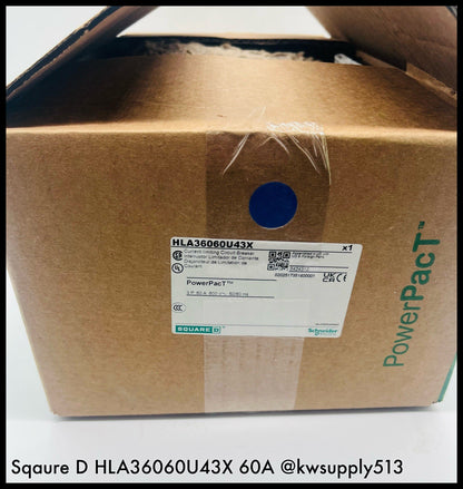 HLA36060U43X ~ Square D HLA36060U43X 60A (VTRIPHJ) Powerpact MCCB Unused Surplus